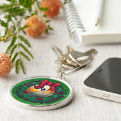 Neun Ball im Kraut auf Grün Schlüsselanhänger (Seite)