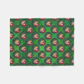 Neun Ball im Krautmuster auf Grün Fleecedecke (Vorderseite (Horizontal))