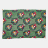 Neun Ball im Krautmuster auf Grün Geschirrtuch (Horizontal)