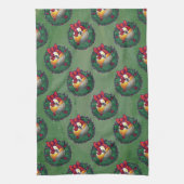 Neun Ball im Krautmuster auf Grün Geschirrtuch (Vertikal)