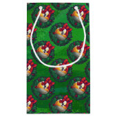 Neun Ball im Krautmuster auf Grün Kleine Geschenktüte (Rückseite)