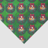 Neun Ball im Krautmuster auf Grün Seidenpapier (Ausschnitt)