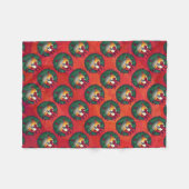 Neun Ball in Weihnachts-Kraut-Muster auf Rot Fleecedecke (Vorderseite (Horizontal))