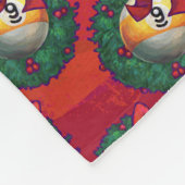 Neun Ball in Weihnachts-Kraut-Muster auf Rot Fleecedecke (Ecke)