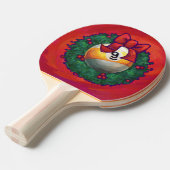 Neun Ball in Weihnachtskranz auf Rot Tischtennis Schläger (Vorderseite)