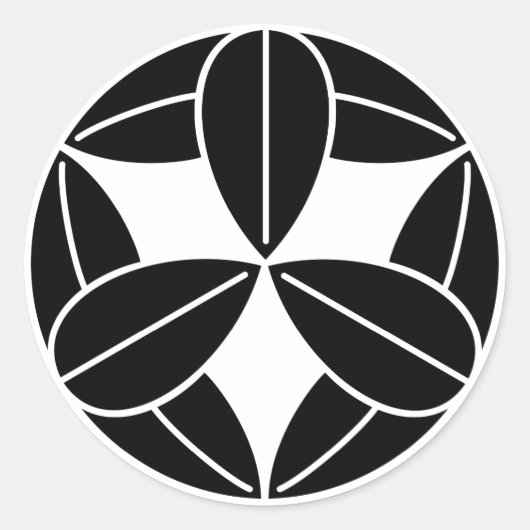 Neun Bambus-Blätter Runder Aufkleber (Vorderseite)