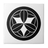 Neun BambusBlätter im Kreis Fliese (Vorderseite)