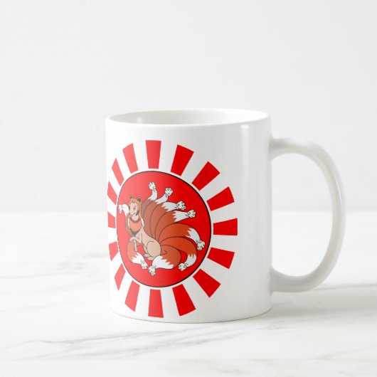 Neun banden roten Fox an (Kitsune) Kaffeetasse (Rechts)