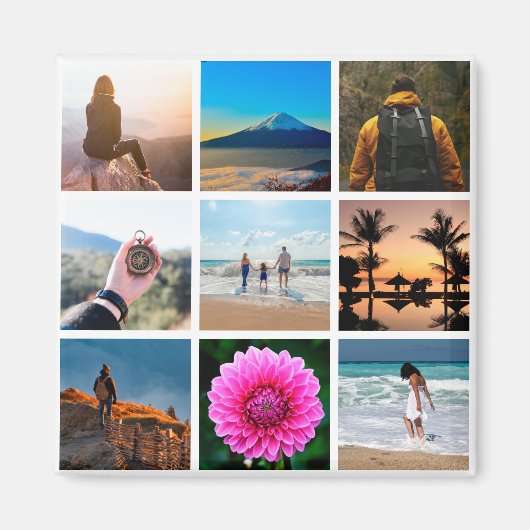 Neun Bilderkollektionen individuell anpassbar Magnet (Vorne)