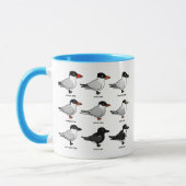 Neun Birdorable Seeschwalben (beschriftet) Tasse (Links)