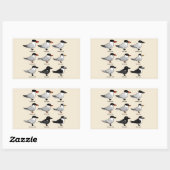 Neun Birdorable Terns (gekennzeichnet) Rechteckiger Aufkleber (Blatt)