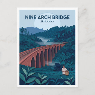 Neun-Bogen-Brücke Ella Sri Lanka Postkarte