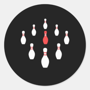 Neun Bowlinge neuer Rack Runder Aufkleber