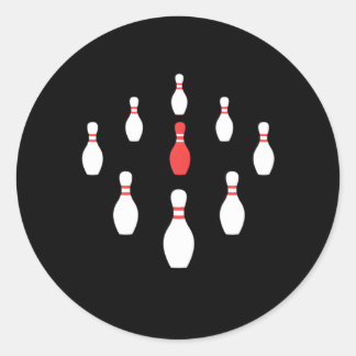 Neun Bowlinge neuer Rack Runder Aufkleber