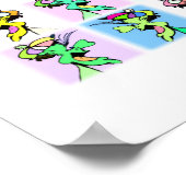 Neun bunte alberne Gesichtsprofile: Poster (Ecke)