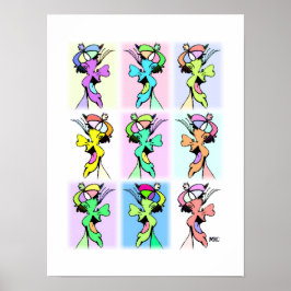 Neun bunte alberne Gesichtsprofile: Poster