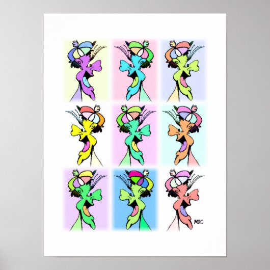 Neun bunte alberne Gesichtsprofile: Poster (Vorne)