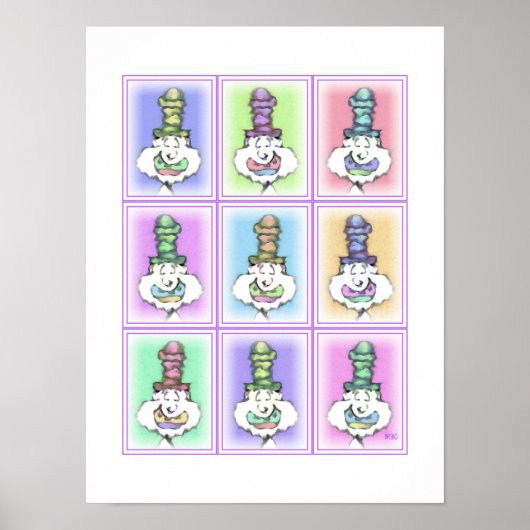 Neun Clowns mit hohen Hüten: Poster (Vorne)