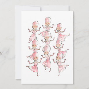 Neun Damen tanzen Einladung