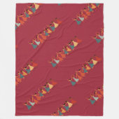 Neun Damen tanzen Mitte des Jahrhunderts Retro-Sch Fleecedecke (Vorderseite)