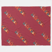 Neun Damen tanzen Mitte des Jahrhunderts Retro-Sch Fleecedecke (Vorderseite (Horizontal))