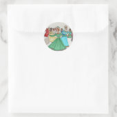 Neun Damen tanzen Runder Aufkleber (Tasche)