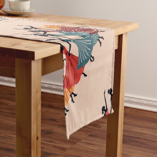 Neun Damen tanzen Stencil Retro Stil 1 Kurzer Tischläufer (Beispiel)