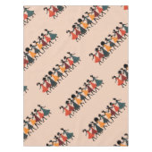 Neun Damen tanzen Stencil Retro Stil 4 Tischdecke (Vorderseite)