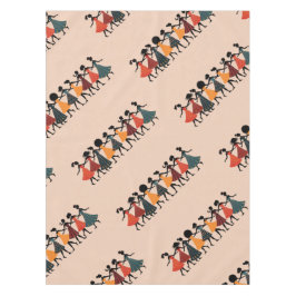 Neun Damen tanzen Stencil Retro Stil 4 Tischdecke