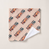 Neun Damen tanzen Stencil Retro Style 3 Badhandtuch Set (Waschlappen)