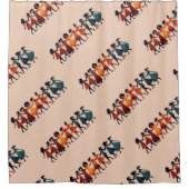 Neun Damen tanzen Stencil Retro Style 3 Duschvorhang (Vorderseite)