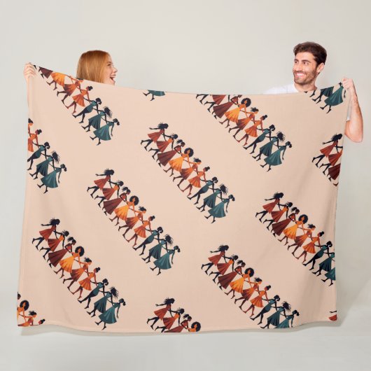 Neun Damen tanzen Stencil Retro Style 3 Fleecedecke (Beispiel)