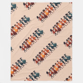 Neun Damen tanzen Stencil Retro Style 3 Fleecedecke (Vorderseite)