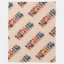 Neun Damen tanzen Stencil Retro Style 3 Fleecedecke