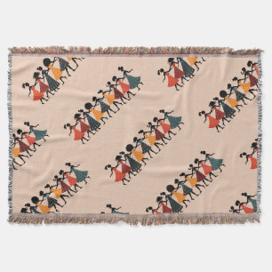 Neun Damen Tanzend Ausschneideschablone Retro-Stil Decke