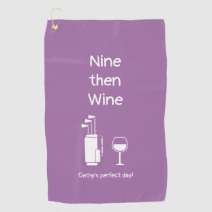 Neun dann Wein Golfhandtuch