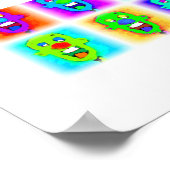 Neun farbenfrohe kahle Clowns: Poster (Ecke)