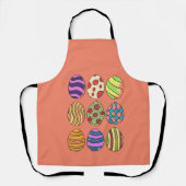 Neun farbenfrohe Ostereier auf All-Over Print-Schü Schürze (Vorderseite)