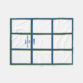 Neun Foto Blue Green Border Per Keepake   Fleecedecke (Vorderseite (Horizontal))