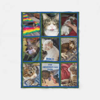 Neun Foto Blue Green Border Per Keepake Fleecedecke