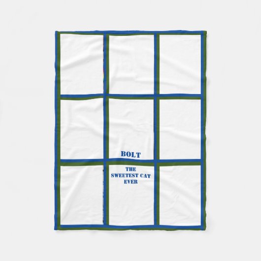 Neun Foto Blue Green Border Per Keepake   Fleecedecke (Vorderseite)