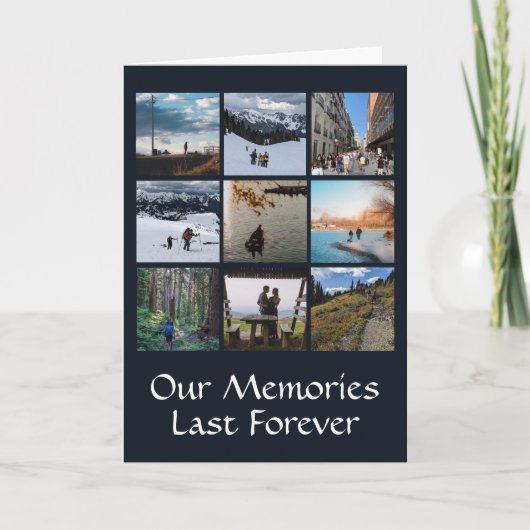 Neun Foto Collage benutzerdefinierte Grußkarte Karte (Vorderseite)