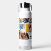 Neun-Foto-Collage Personalisierter Name Trinkflasche (Vorderseite)
