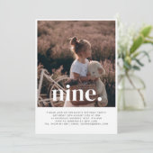 Neun Fotos Einladung zum ersten Geburtstag (Stehend Vorderseite)