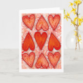 "Neun Herzen der Liebe" Grußkarte Karte (Gelbe Blume)