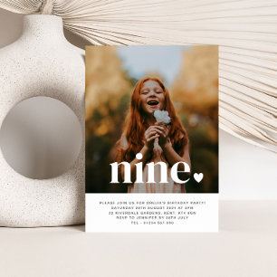 Neun Herzinfarkt Foto Erster Geburtstag Einladung