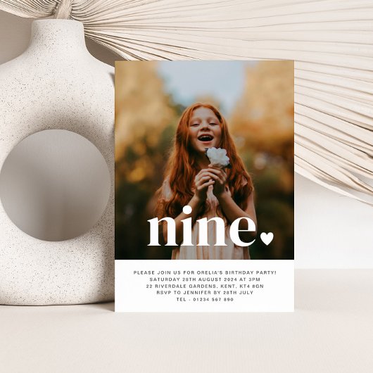 Neun Herzinfarkt Foto Erster Geburtstag Einladung