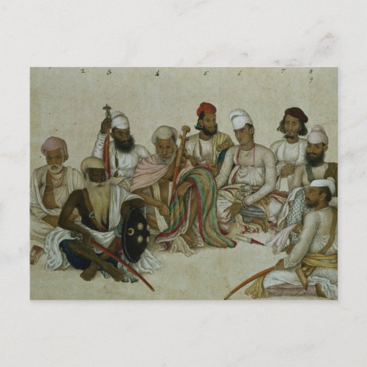 Neun Höfe und Diener der Raja Postkarte (Vorderseite)