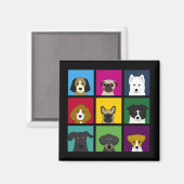Neun Hunde Magnet (Vorderseite/Rückseite)