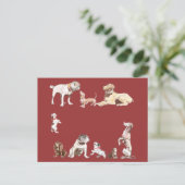Neun Hunde Postkarte (Stehend Vorderseite)